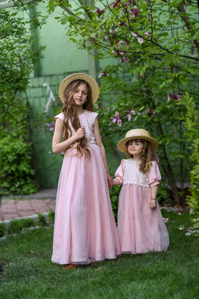 Sœurs Amusent Dans Parc Sœurs Heureuses — Photo