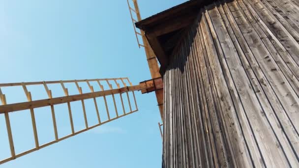 Traditional old Poland rustic windmill — Stock Video