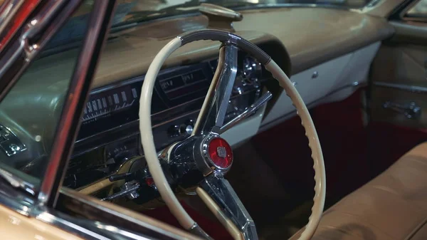 Vintage vehicle interior in milk color — Stock Photo, Image