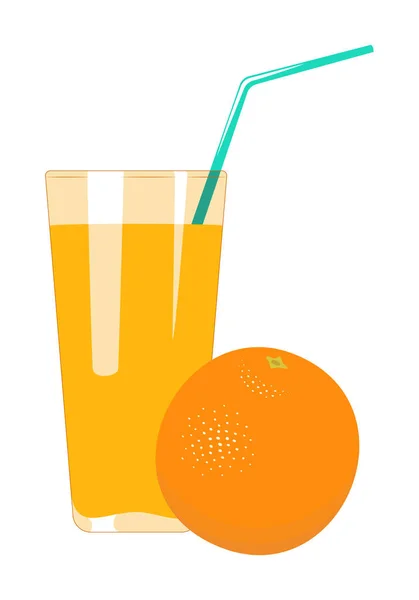 杯子里的橙汁. — 图库矢量图片