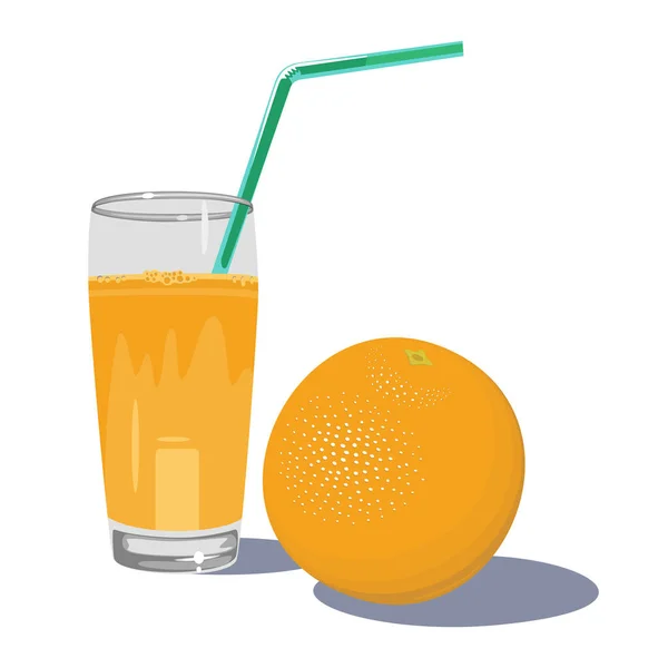 Свіжий апельсиновий сік у склянці . — стоковий вектор