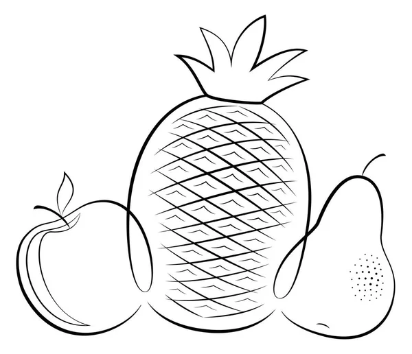 Vektor ručně tažené ovoce logo. — Stockový vektor