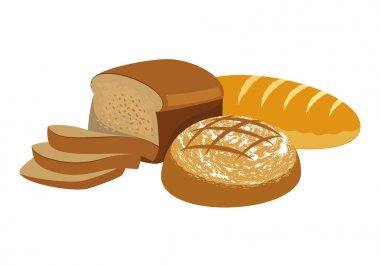 Taze ekmek. Fırın ürünleri koleksiyonu.