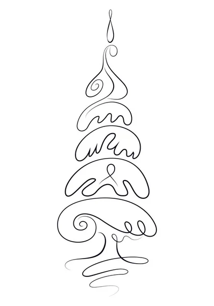 Croquis d'arbre de Noël dessiné à la main, illustration vectorielle isolée . — Image vectorielle