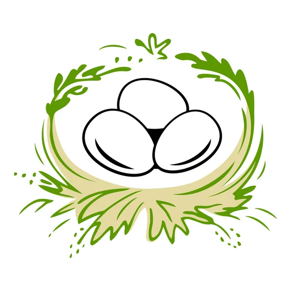 Ovos de Páscoa no logotipo do ninho . —  Vetores de Stock
