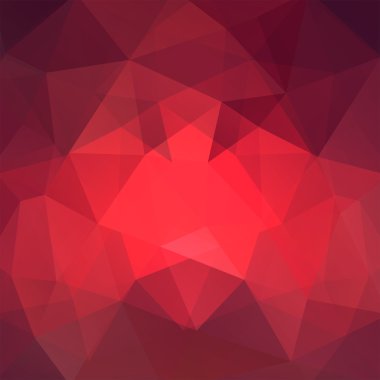 Soyut kırmızı mozaik arkaplan. Üçgen geometrik arkaplan. Tasarım elemanları. Vektör illüstrasyonu