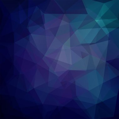 Üçgenlerden yapılmış arka plan. Geometrik şekilli koyu mavi kare kompozisyon. Eps 10