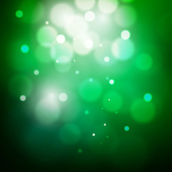 抽象的な円形の緑ボケ背景、ベクトル イラスト — ストックベクタ