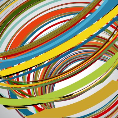 soyut arka plan, dönen çizgiler, renkli vektör illüstrasyon. Yeşil, kahverengi, sarı, kırmızı, bej renkler.