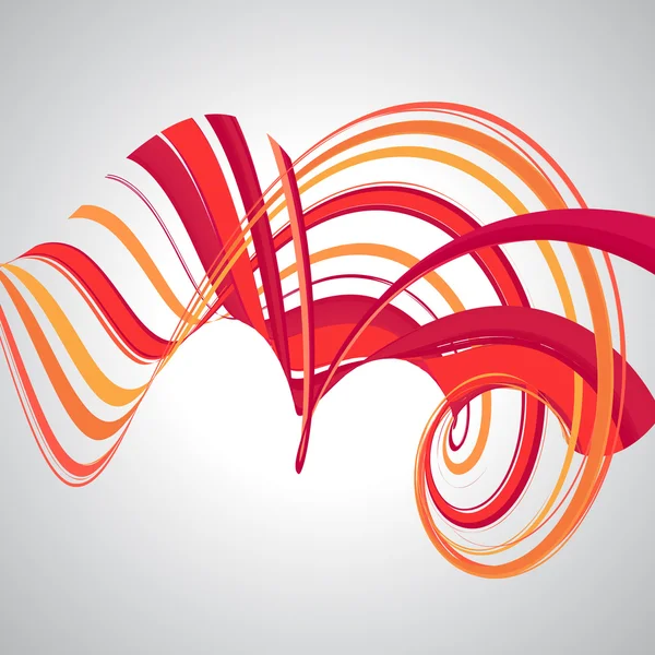 Fondo abstracto, líneas arremolinadas, ilustración vectorial de colores. Naranja, rojo, rosa — Vector de stock
