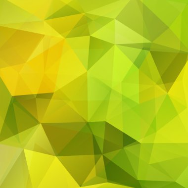 Arka plan yeşil, sarı üçgen yaptı. Geometrik şekiller ile kare kompozisyon. EPS 10