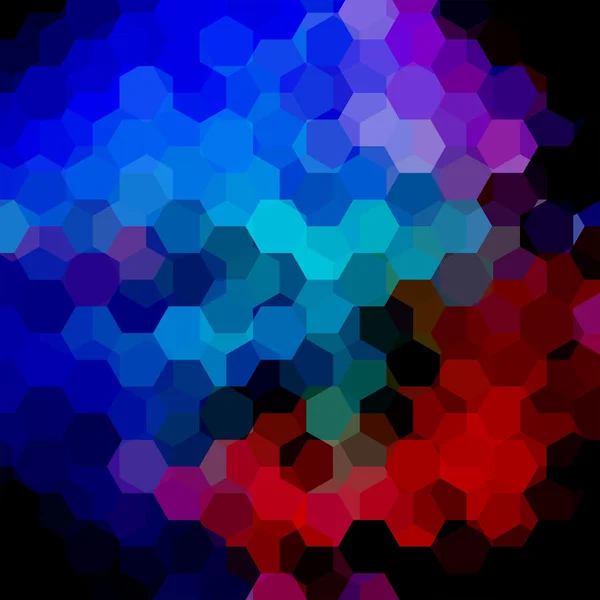 Resumen hexágonos vector de fondo. Ilustración colorida del vector geométrico. Plantilla de diseño creativo. Rojo oscuro, azul, rosa — Vector de stock
