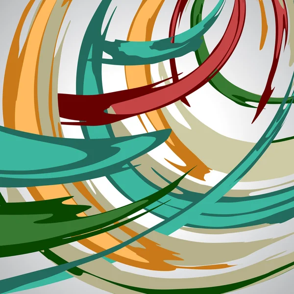 Espiral abstrato sobre fundo branco. Elemento de design para design gráfico, apresentação de negócios, cartazes. Ilustração vetorial. Verde retrô, vermelho, cores laranja — Vetor de Stock