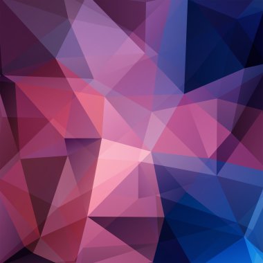 Geometrik desen, çokgen üçgenler vektör arka plan pembe, mavi ve siyah tonları. İllüstrasyon deseni