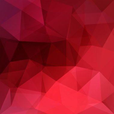 Kırmızı üçgenlerden oluşan soyut arkaplan. İş sunumları veya web şablonu afişi için geometrik tasarım. Vektör illüstrasyonu