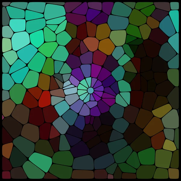 Abstracte achtergrond bestaande uit zwarte lijnen met afgeronde randen van verschillende groottes en donkere geometrische vormen. Vector illustratie. Zwart, groene kleuren — Stockvector