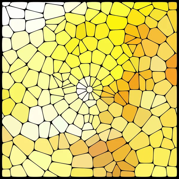 Abstract mosaic pattern consisting of yellow geometric elements of different sizes and colors. Vector illustration. — Stock Vector