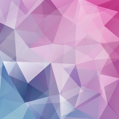 Soyut çokgen vektör arka plan. Işık geometrik vektör illüstrasyon. Yaratıcı tasarım şablonu. Pembe, mavi renkler