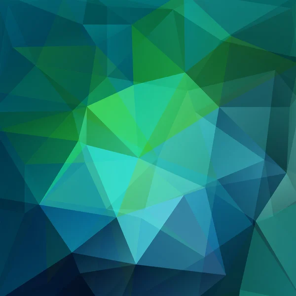 由三角形组成的抽象背景。用于业务演示或 Web 模板横幅传单的几何设计。矢量插图。蓝色、绿色 — 图库矢量图片