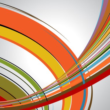 Hatları ile arka plan hareketli, illüstrasyon vektör. Sarı, mavi, turuncu renkler