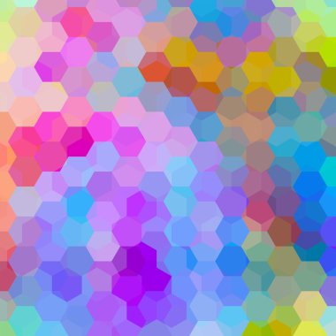 Renkli hexagons ile vektör arka plan. Kapak tasarımı, kitap tasarımı, Web sitesi arka planda kullanılabilir. Vektör Illustration