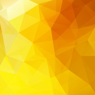 Soyut mozaik arka plan. Üçgen geometrik arkaplan. Tasarım elemanları. Vektör çizimi. Sarı, turuncu renkler