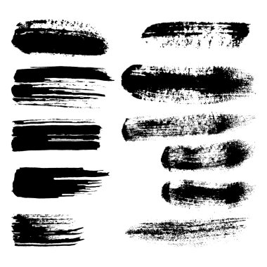 Siyah mürekkep vektör fırça darbeleri, izole, illüstrasyon vektör