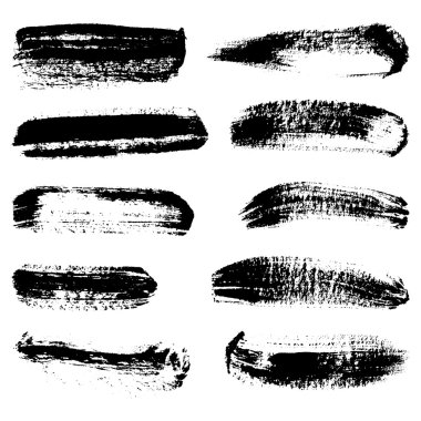 Siyah mürekkep vektör fırça darbeleri, izole, illüstrasyon vektör