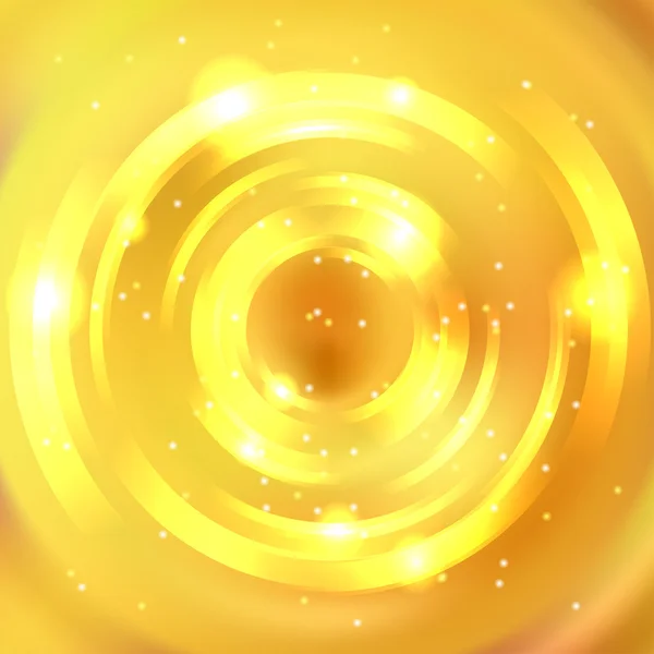 Moldura redonda amarela vetorial. Bandeira de círculo brilhante. Espiral brilhante. Ilustração vetorial — Vetor de Stock