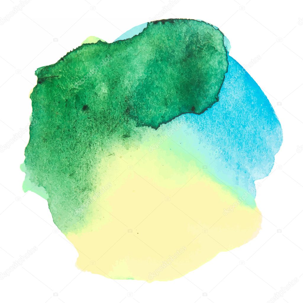 Colorful watercolor stain with watercolour paint stroke