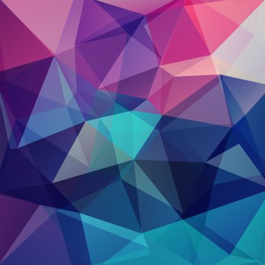 Soyut geometrik tarzı arka plan. Vektör çizim. Pembe, mor, mavi renkler