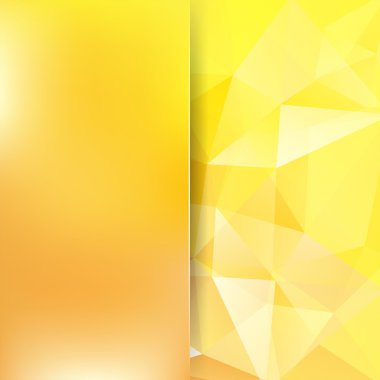 Soyut mozaik arka plan. Bulanık arkaplan. Üçgen geometrik arkaplan. Tasarım elemanları. Vektör çizimi. Sarı, turuncu renkler