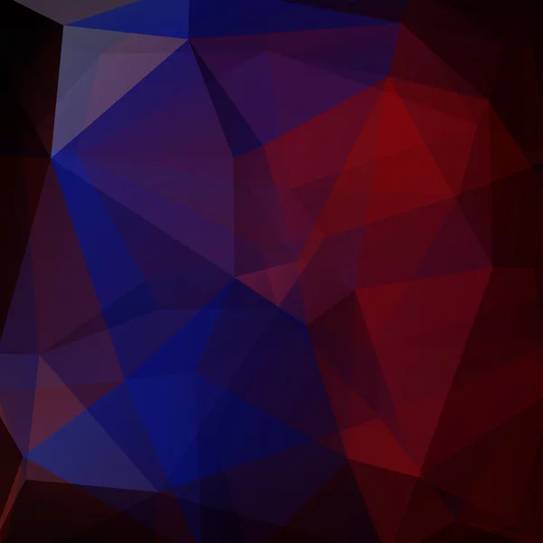 Geometric pattern, polygon triangles vector background in red, blue, black tones. Illustration pattern — ストックベクタ