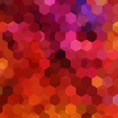 Arka plan kırmızı, turuncu, kahverengi altıgenler oluşan. İş sunumları veya web şablonu afiş afiş için geometrik tasarım. Vektör çizim