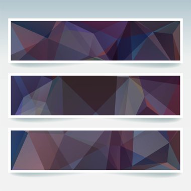 Gri arka plan afiş şablonlar kümesi. Poligonal arka plan ile modern vektör afiş