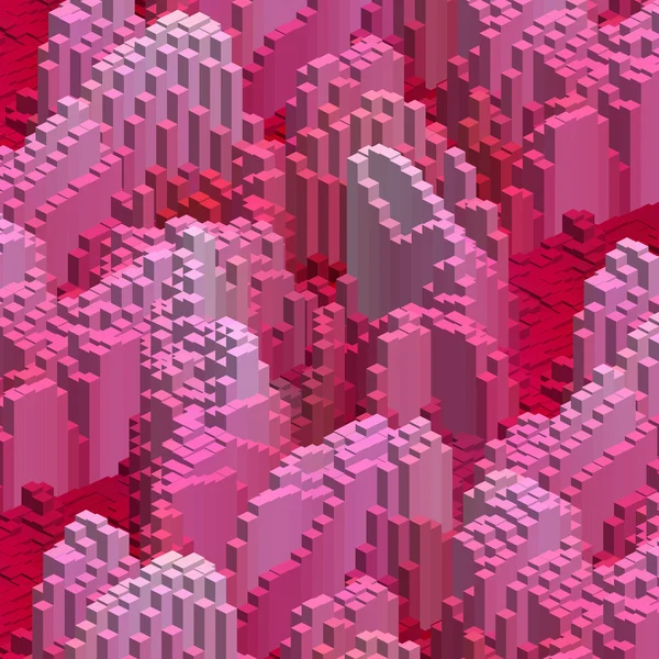 Abstrakt bakgrund med 3d-kuber. Vector kub box för affärsidéer. Röd, rosa, vita färger — Stock vektor
