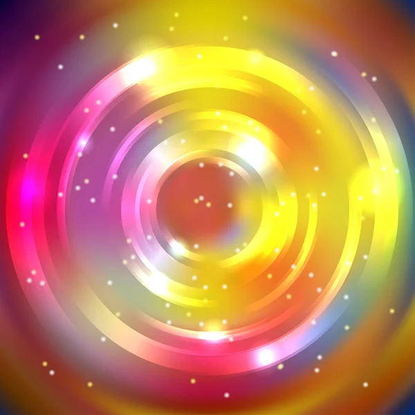 Fundo do círculo abstrato, projeto do vetor. Espiral brilhante. O túnel de fluxo de energia. Amarelo, rosa, roxo cores — Vetor de Stock