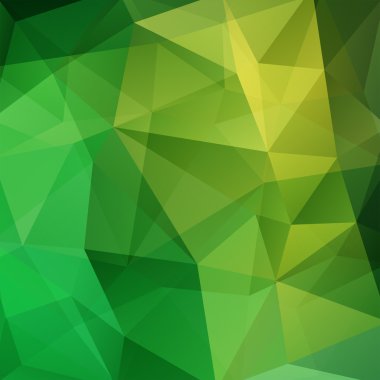 Geometrik desen, çokgen üçgenler yeşil tonları arka planda vektör. İllüstrasyon model