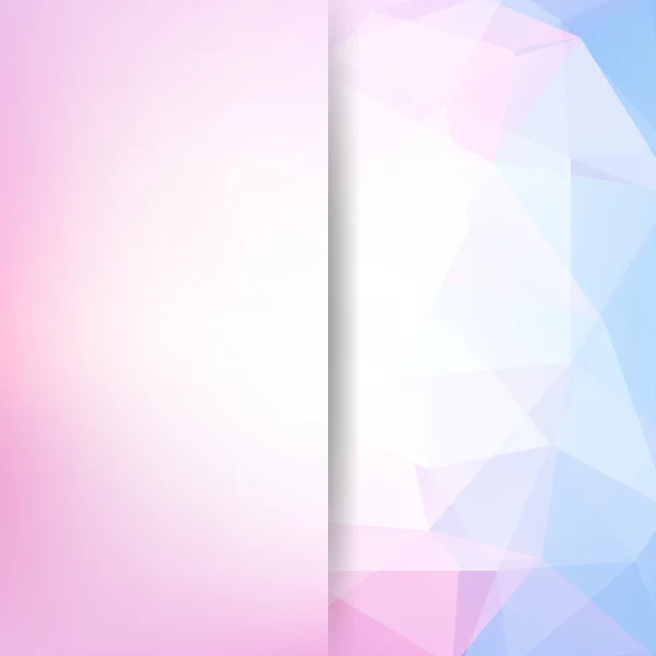 Hintergrund aus Dreiecken. quadratische Komposition mit geometrischen Formen und Unschärfelement. Folge 10 rosa, weiß, blaue Farben. — Stockvektor