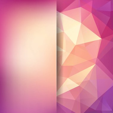 Soyut geometrik tarzı arka plan. Cam ile arka plan bulanıklık. Vektör çizim. Sarı, pembe, mor renkler