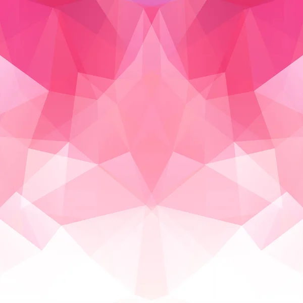 Fondo hecho de triángulos rosados y blancos. Composición cuadrada con formas geométricas. Eps 10 — Vector de stock