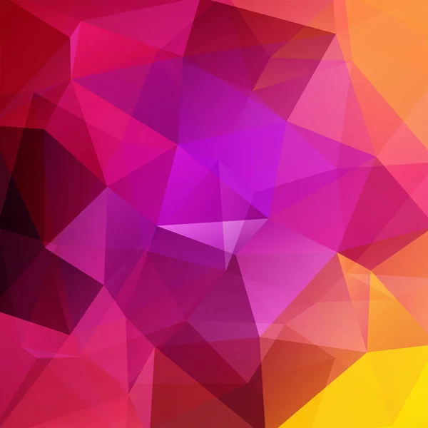Bakgrund av rosa, röda, gula trianglar. Fyrkantig sammansättning med geometriska former. EPS-10 — Stock vektor