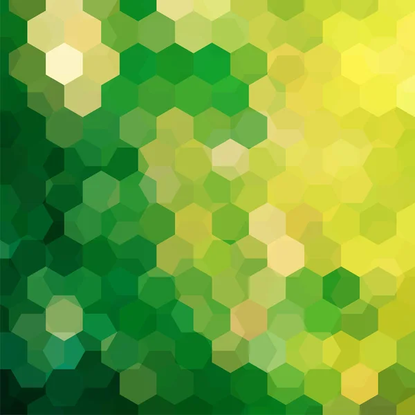 Fundo abstrato constituído por hexágonos amarelos e verdes. Design geométrico para apresentações de negócios ou panfleto de banner de modelo web. Ilustração vetorial —  Vetores de Stock