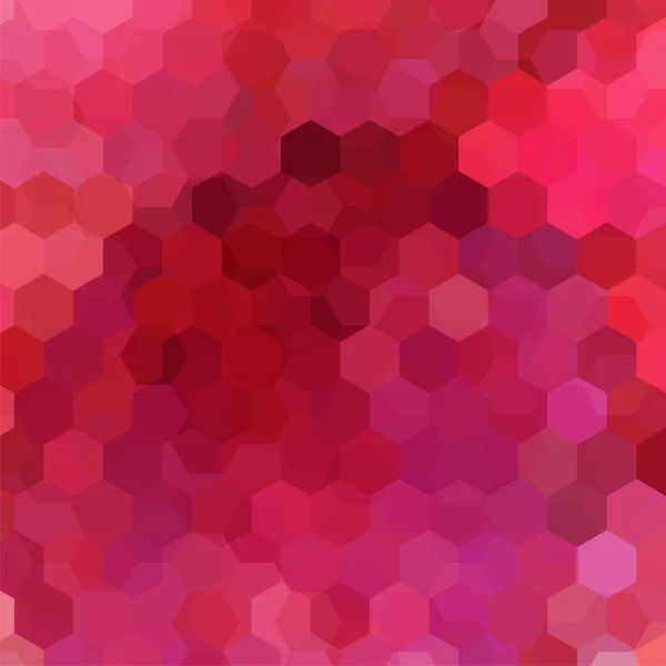 Geometrisches Muster, Vektorhintergrund mit Sechsecken in Rot- und Rosatönen. Illustrationsmuster — Stockvektor