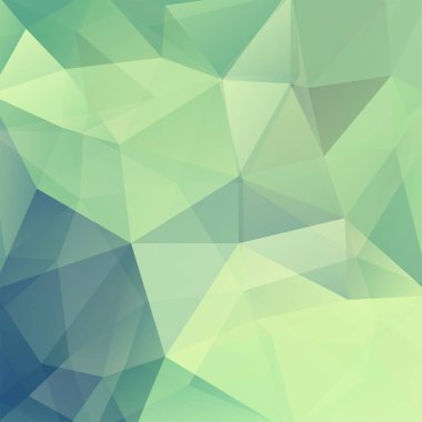 Soyut mozaik arka plan. Üçgen geometrik arka plan. Tasarım öğeleri. Vektör çizim. Yeşil renk.