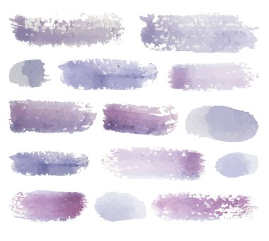 Parlak pembe suluboya fırça darbeleri, vektör set