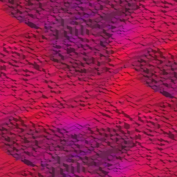 Fond abstrait avec une décoration en cube rose, rouge, violet. Illustration vectorielle — Image vectorielle