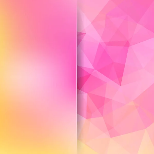 Hintergrund aus rosa, gelben Dreiecken. quadratische Komposition mit geometrischen Formen und Unschärfelement. Folge 10 — Stockvektor