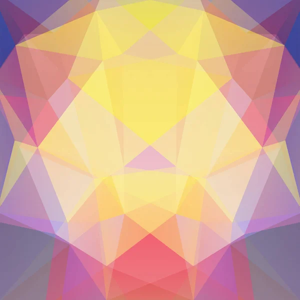 Wzór geometryczny, wielokąt trójkątów wektor tle w barwach żółty, różowy i fioletowy. — Wektor stockowy