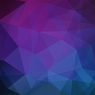 Geometrik desen, çokgen üçgen mor ve mavi tonları arka planda vektör. İllüstrasyon model